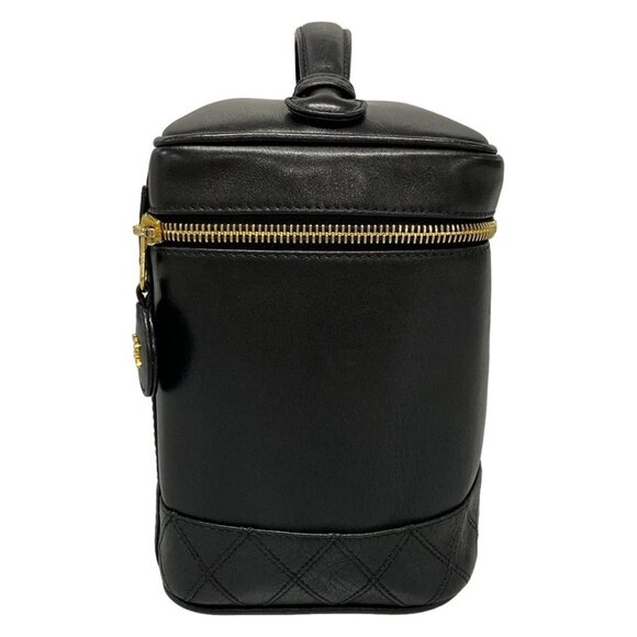 Auth CHANEL Bicolore Black Lambskin Vanity Bag Gold hardware - Picture 6 of 16